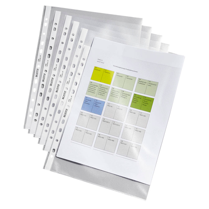 Artikelbild 9 für AKTION: 100 LEITZ Prospekthüllen 4790 DIN A4 transparent genarbt 0,09 mm, Artikelnummer 663957