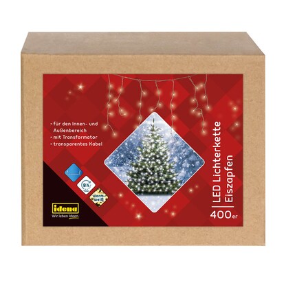 Artikelbild 10 für Idena 400er Eiszapfen LED Lichterkette transparent 10,3 m, Artikelnummer 761803