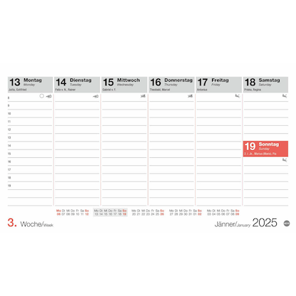 Artikelbild 9 für Heye Tischquerkalender Wochenplanung 2025, Artikelnummer 279319