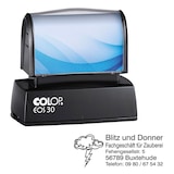 Artikelbild 1 für COLOP Textstempel, individualisierbar EOS 30 selbstfärbend blau, schwarz, rot mit Logo, 1 St., Artikelnummer 137497