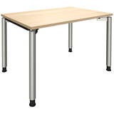 Artikelbild 1 für fm Sidney Schreibtisch königsahorn rechteckig, 4-Fuß-Gestell silber 120,0 x 80,0 cm, Artikelnummer 269942