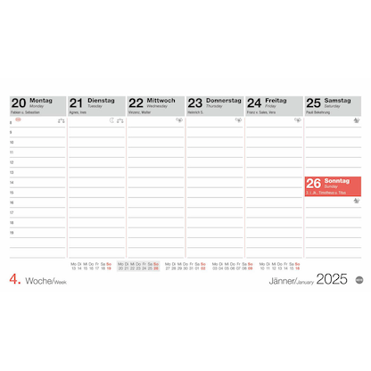 Artikelbild 10 für Heye Tischquerkalender Wochenplanung 2025, Artikelnummer 279319