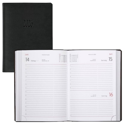 Artikelbild 20 für Lediberg Taschenkalender Tagesplaner 2026 schwarz, Artikelnummer 550998