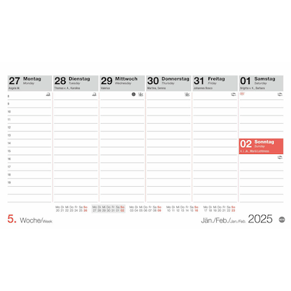 Artikelbild 11 für Heye Tischquerkalender Wochenplanung 2025, Artikelnummer 279319