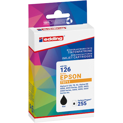 Artikelbild 2 für edding EDD-126 schwarz Druckerpatrone kompatibel zu EPSON T0711/T0891, Artikelnummer 128298