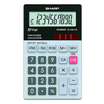 Artikelbild für SHARP EL-W211G Taschenrechner schwarz/grau, Artikelnummer 397909