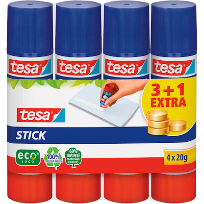Artikelbild 2 für 3 + 1 GRATIS: 3 tesa ecoLogo Klebestifte 20,0 g + GRATIS 1 St., Artikelnummer 675124