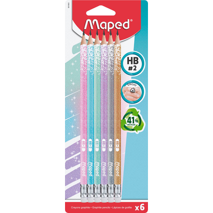 Artikelbild 14 für maped Black Peps Bleistifte HB farbsortiert und Glitzer mit Radierer, 6 St., Artikelnummer 967113