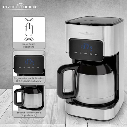 Artikelbild 5 für ProfiCook PC-KA 1191 Kaffeemaschine silber, 8-10 Tassen, Artikelnummer 299467