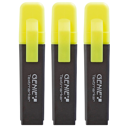 Artikelbild 9 für GENIE Textmarker gelb, 3 St., Artikelnummer 404660