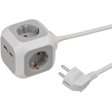 Artikelbild 1 für brennenstuhl ALEA-Power 2-fach Steckdosenwürfel 1,4 m grau mit USB-Buchse, Artikelnummer 853940