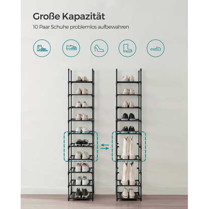 Artikelbild 6 für SONGMICS Schuhregal schwarz 33,0 x 33,0 x 173,0 cm, Artikelnummer 260939