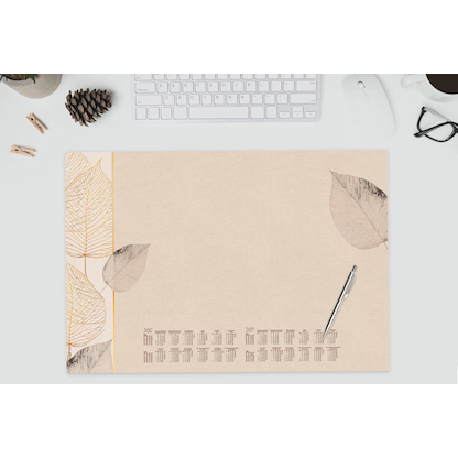 Artikelbild 3 für SIGEL Schreibtischunterlage Natural Leaves 2026/2027 creme Papier 59,5 x 41,0 cm, 30 Blatt, Artikelnummer 585634