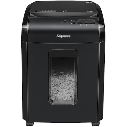 Artikelbild 2 für Fellowes Powershred 10M Aktenvernichter mit Partikelschnitt P-5, 2 x 12 mm, bis 10 Blatt, schwarz, Artikelnummer 156267