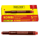 Artikelbild 1 für ONLINE® 17307/12 Tintenpatronen für Füller rot 5 St., Artikelnummer 283784