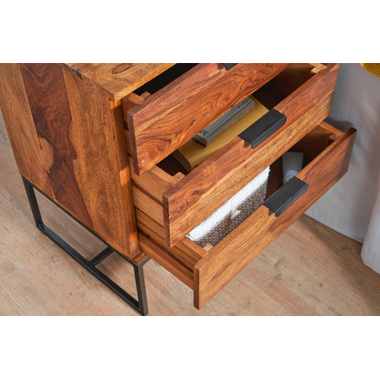 Artikelbild 4 für WOHNLING Nachttisch Massivholz sheesham 40,0 x 50,0 x 65,0 cm, Artikelnummer 166676