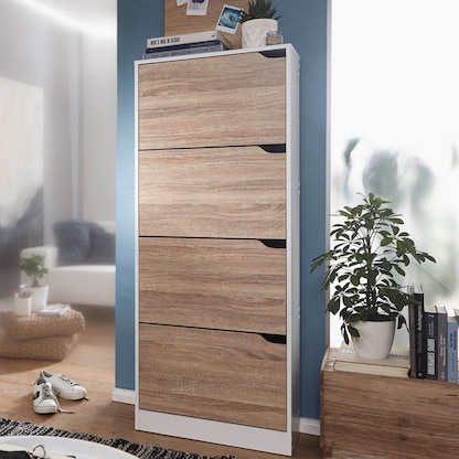 Artikelbild 6 für WOHNLING Schuhschrank, WL5.036 weiß 4 Fachböden 60,0 x 24,0 x 150,0 cm, Artikelnummer 905767