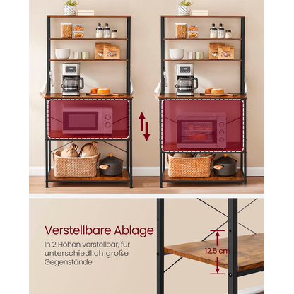 Artikelbild 8 für VASAGLE Küchen-Organizer vintage-braun 80,0 x 40,0 x 167,0 cm, Artikelnummer 438289