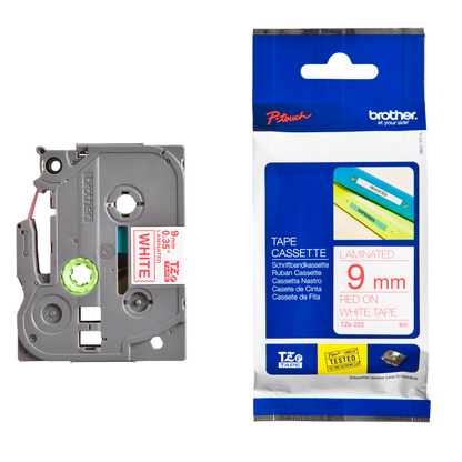 Artikelbild für brother Schriftband TZe-222 TZE222, 9 mm rot auf weiß, Artikelnummer 653147
