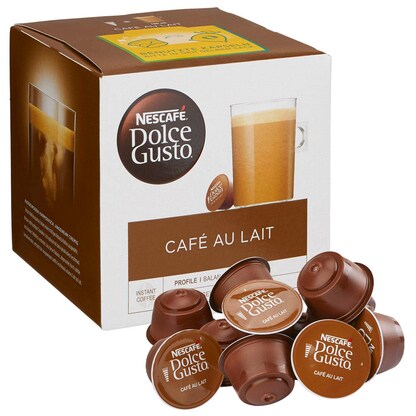 Artikelbild für NESCAFÉ DOLCE GUSTO® CAFÉ AU LAIT Kaffeekapseln, Robustabohnen kräftig, 16 Portionen, Artikelnummer 616649