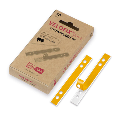 Artikelbild für 50 VELOFLEX Lochverstärker VELOFIX®pure weiß, Artikelnummer 338002