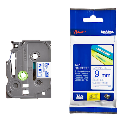 Artikelbild für brother Schriftband TZe-223 TZE223, 9 mm blau auf weiß, Artikelnummer 653154
