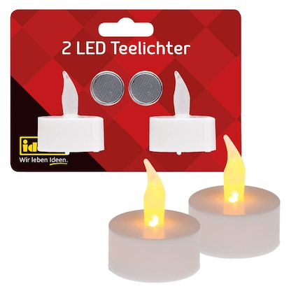Artikelbild für 2 Idena LED-Teelichter weiß, Artikelnummer 105139