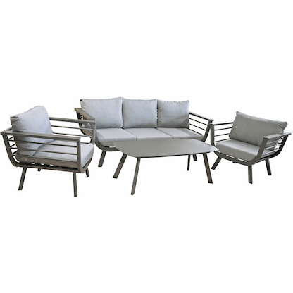 Artikelbild 6 für Garden Pleasure Loungegruppe ELIA hellgrau, dunkelgrau Metall, 14-teilig, Artikelnummer 137437