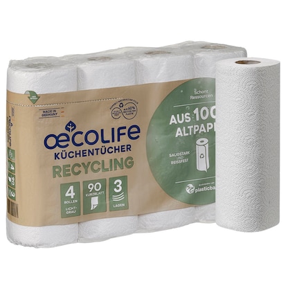Artikelbild 10 für oecolife Küchenrollen 3-lagig, 4 Rollen, Artikelnummer 671699