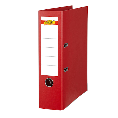 Artikelbild für office discount Ordner rot Kunststoff 8,0 cm DIN A4, Artikelnummer 501536