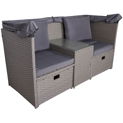 Artikelbild 4 für Garden Pleasure Loungegruppe SAINT TROPEZ grau Kunststoff, Metall, 7-teilig, Artikelnummer 897601