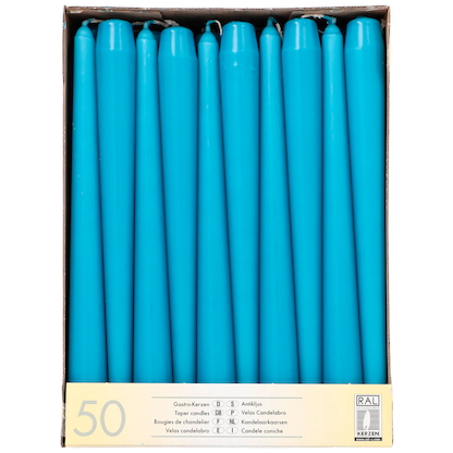 Artikelbild für 50 STARPAK Kerzen türkis, Artikelnummer 683393