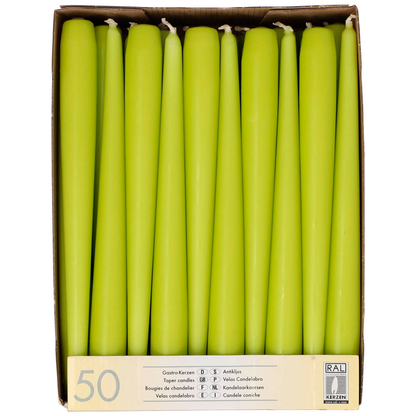 Artikelbild für 50 STARPAK Kerzen limonengrün, Artikelnummer 683403