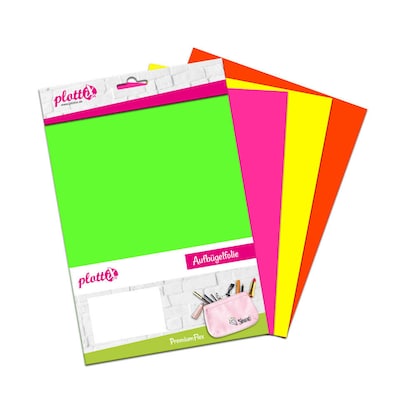 Artikelbild für plottiX PremiumFlex Neon Aufbügelfolie farbsortiert Flex-Folie 20,0 x 30,0 cm, 4 St., Artikelnummer 265837