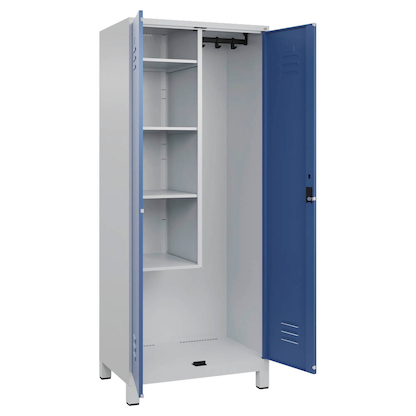 Artikelbild für CP Putzmittelschrank Classic Plus 080110-02 S10005 fernblau, lichtgrau 80,0 x 50,0 x 195,0 cm, aufgebaut, Artikelnummer 175269