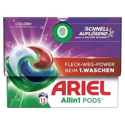ARIEL COLOR+ Allin1 PODS Waschmittel Caps, 15 St