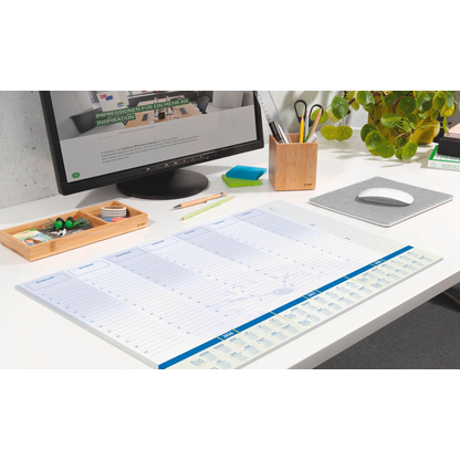 Artikelbild 2 für SIGEL Schreibtischunterlage Time blau/grün Papier 59,5 x 41,0 cm, 30 Blatt, Artikelnummer 585723