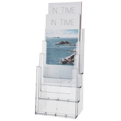 Artikelbild 2 für AKTION: 2 helit Tischprospekthalter transparent 1/3 DIN A4 4 Fächer + GRATIS Storck Knoppers 8 St., Artikelnummer 142978