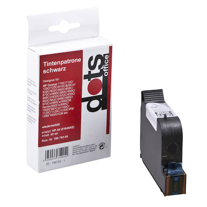 Artikelbild 10 für dots schwarz Druckerpatrone kompatibel zu HP 45 (51645A), Artikelnummer 199752