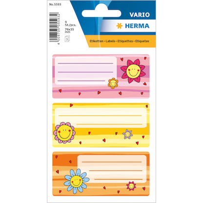 Artikelbild 22 für HERMA Schuletiketten 5593 Blume, 9 Etiketten, Artikelnummer 242034