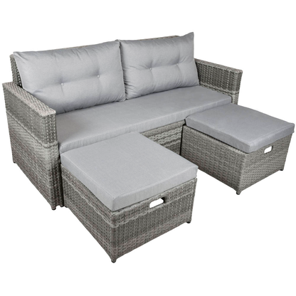Artikelbild 1 für Garden Pleasure Loungesofa MALTA grau Kunststoff, Metall, 8-teilig, Artikelnummer 897502