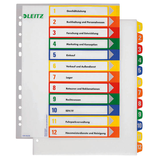 Artikelbild 1 für AKTION: LEITZ Ordnerregister 1294 DIN A4 Vollformat, Überbreite 1-12 farbig 12-teilig, 1 Satz mit Prämie nach Registrierung, Artikelnummer 614495