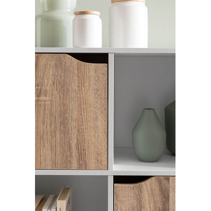 Artikelbild 9 für WOHNLING Regalschrank, WL5.526 weiß, sonoma-eiche 89,0 x 29,0 x 91,0 cm, Artikelnummer 159147