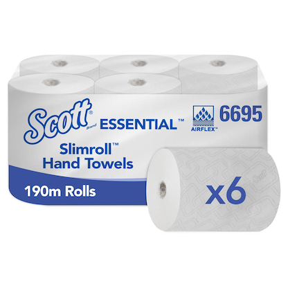 Artikelbild 2 für 6 Scott® Handtuchrollen ESSENTIAL SLIMROLL® 1-lagig weiß, Artikelnummer 428023