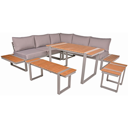 Artikelbild 17 für Garden Pleasure Loungegruppe AUREA grau, silber Kunststoff, Metall, 15-teilig, Artikelnummer 707774