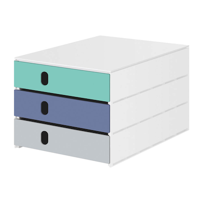 Artikelbild 19 für styro Schubladenbox styroval pro feelings Sea Shore grün, blau, grau 14-8050.Au, DIN A4 mit 3 Schubladen, Artikelnummer 375559