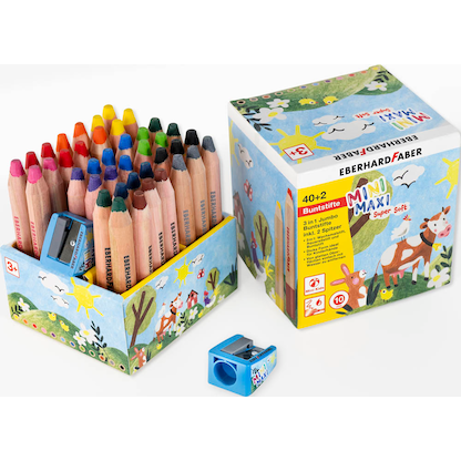 Artikelbild 16 für EBERHARD FABER MiniMaxi 3in1 40er Box Buntstifte farbsortiert, 40 St., Artikelnummer 443709