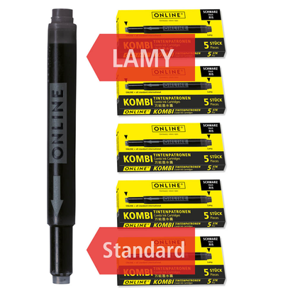 Artikelbild 2 für ONLINE® Kombi Tintenpatronen für Füller schwarz 25 St., Artikelnummer 617359