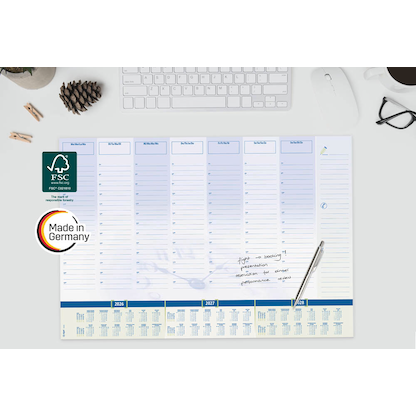 Artikelbild 9 für SIGEL Schreibtischunterlage Time blau/grün Papier 59,5 x 41,0 cm, 30 Blatt, Artikelnummer 585723