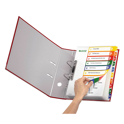 Artikelbild 4 für AKTION: LEITZ Ordnerregister 1292 DIN A4 Vollformat, Überbreite 1-6 farbig 6-teilig, 1 Satz mit Prämie nach Registrierung, Artikelnummer 614479